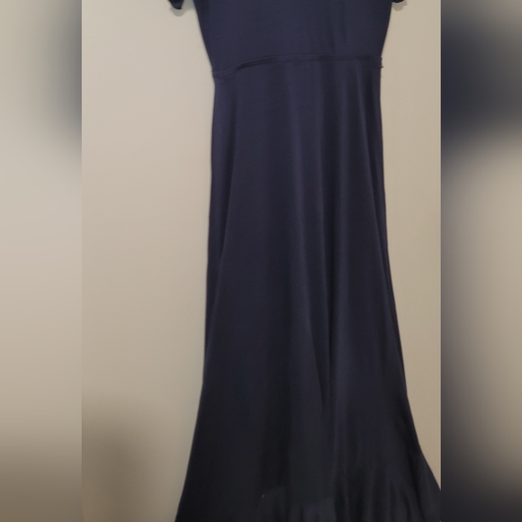 NWT Lascana Blue Surplice Neckline Short Sleeve Side Slit Maxi Dress Size 4 - Picture 10 of 13